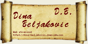 Dina Beljaković vizit kartica